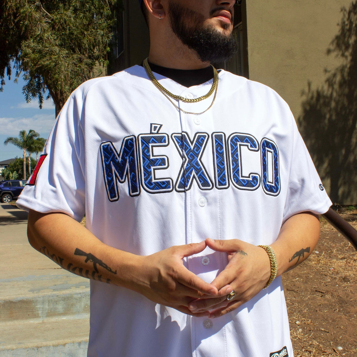 (White/Navy blue) Mexico Jersey - BeisbolMXShop