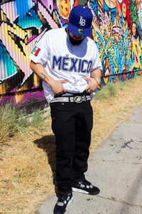 (White/Navy blue) Mexico Jersey - BeisbolMXShop