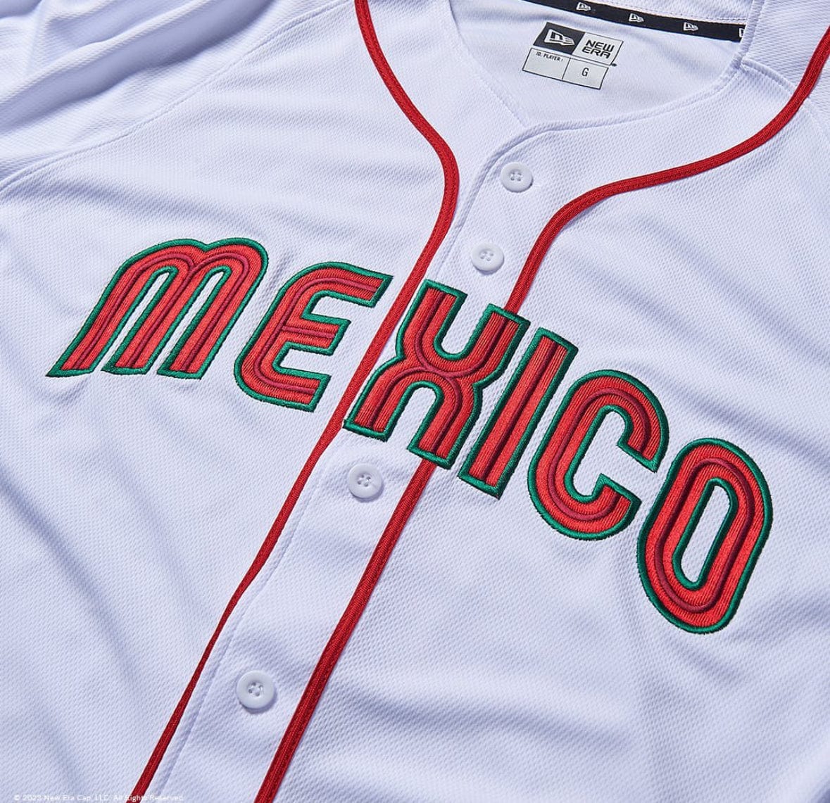 White/Red Mexico Jersey - BeisbolMXShop
