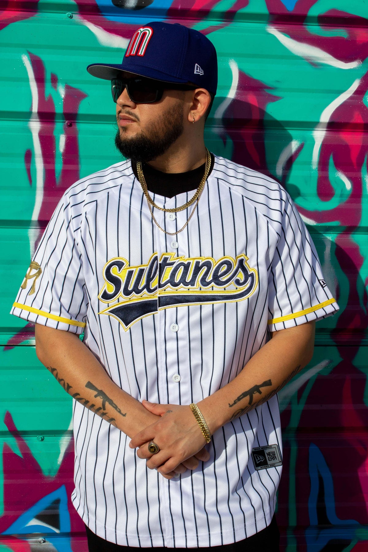 White/stripes Sultanes De Monterey - BeisbolMXShop